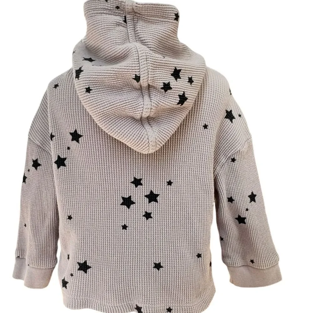 Baby GAP Toddler Pullover Waffle Knit Star Print Hoodie Sweatshirt. 12-18 Months